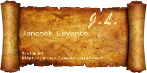 Jancsek Levente névjegykártya