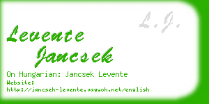 levente jancsek business card